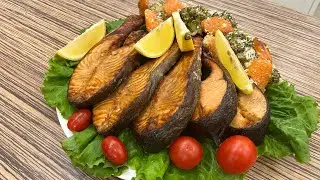 Salmon with vegetables in the oven