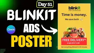 How To Create BLINKIT Brand Poster Design in Canva | Canva Easy Skills For Beginners |