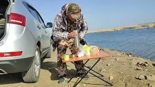 Рыбалка на карася в сильный ветер.