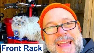 Review: Madsen Cycles Bucket Bike Front Rack.  Review with a Cat