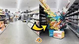 How To Create A Chaotic Supermarket Scene Using VFX | Blender CGI Tutorial