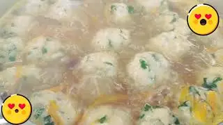 Рецепт - Куриный суп с сырными шариками!