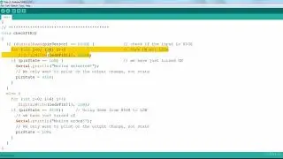 64- Sketch Coding For PIR Sensor For Detection Of Motion In Arduino Software.