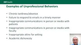 Professionalism:  Overview of professional attributes and how to report unprofessional behavior