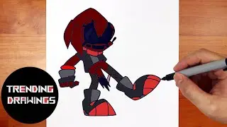 How To Draw FNF MOD Character - Minus Knucles Easy Step by Step