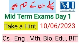 Mid term Exam day 1||10June 2023.||get good grade must watch #cs #edu #mth #bio #bt