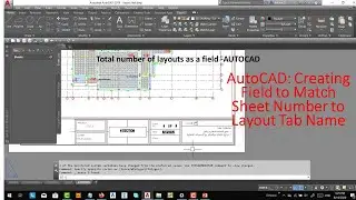 AutoCAD Creating Field  Auto page numbering bases on layout tab content total layout no part 1/2