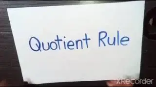 Quotient Rule