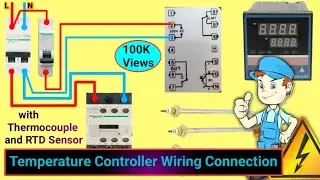 Temperature Controller Wiring Connection with Thermocouple Sensor and RTD Sensor