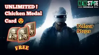 FREE ! Chicken Medal Bonus + 3 card 😍| Easy Steps 💯💓| New State Mobile  #ChickenMedalCard