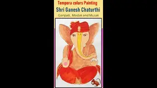 #Shorts Shri Ganesh Chaturthi Painting | Ganpati Painting | Painting in Tempera colours🙏🙏