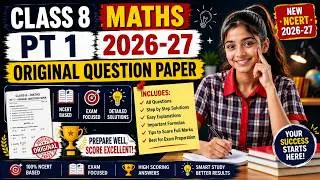 Class 8 Maths PT 1 2026 | Original Question Paper | CBSE 2026 | Ganita Prakash 