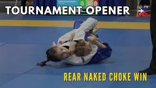 Bailey’s First Gi Match of the Tournament | Rear Naked Choke Submission Win (Full Youth BJJ Match)