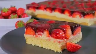 Bake the most delicious strawberry cake with vanilla pudding yourself