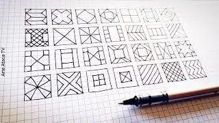 28 Padrões 4x4 - Desenho monocromático