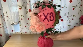 Пасхальное яйцо. Цветы из бумаги. Видео урок.