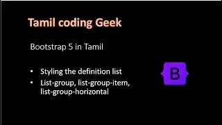 Bootstrap 5 in Tamil | Styling the definition list