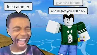 i caught this scammer trying to scam lol (Blox Fruits)