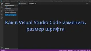 Как в Visual Studio Code изменить размер шрифта