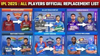 IPL 2025 : Official List of All Replacement Players of IPL 2025 | IPL 2025 Injured players | Umran