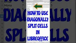 How to use diagonally split cell in Libreoffice 