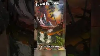 Speed Painting time lapse acrylic and spray paint #shorts #art #painting