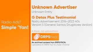 G Detox Plus Testimonial Radio Ad 2016-2023 36s (in Cebuano, Version 5/GenSan Version)
