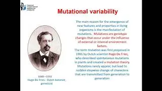 Lecture 5.Variability, its forms. Mutagenesis. Anti-mutational mechanisms.