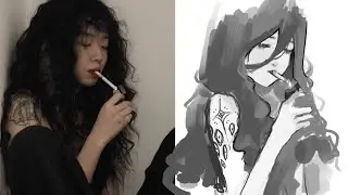REAL-TIME sketch with me (no music)