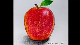 Drawing Apple In Colored Pencils🔥