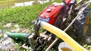 Walking tractor use for water pump / #agriculturetechnology / #agriculturelife / #agricultural