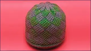 Cap pattern enterlak Tunisian crochet.