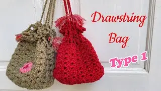 DIY112 Crochet drawstring bag tutorial type1 