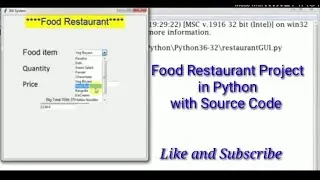 Food Restaurant Project in Python With Source Code