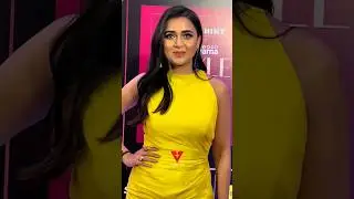 Tejaswi prakash was stopped by our team today at her event!! seems like yellow suits her the best||