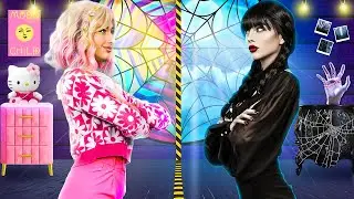 Уэнсдей Аддамс! Экстремальное преображение комнаты подружек!