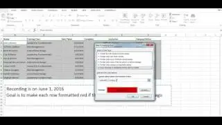 Format Cells Red in Excel if older than one year