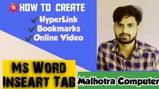 HyperLink In MS WORD | INSERT TAB BY Nikhil Sir #malhotra #computer #msword