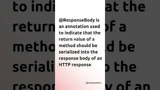@Responsebody #annotations #springboot #springframework #java #coding #programming #systemdesign