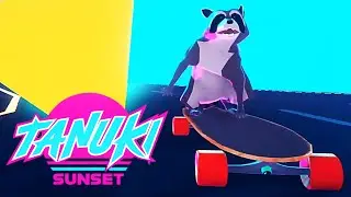 Tanuki goes down the hill at high speed!! 🛹🌪🦊 - Tanuki Sunset Classic GamePlay 🎮📱
