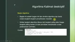 Algoritma Deskriptif dan Pseudocode