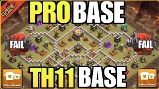 BEST TOP-10 TH11 WAR BASE WITH LINK || TH11 TROPHY PUSHING BASE ANTI 3 STAR || TH11 2025