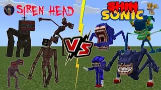 Shin Sonic VS Siren Head [Trevor Henderson Creatures] 🆚 [Sonic Tapes] Minecraft