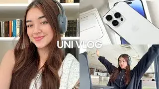 UNI VLOG | simple and casual (but productive) days, unboxing iphone 14 pro max & grocery shopping 🍎
