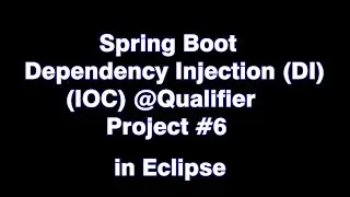 Spring Boot Project with Qualifier Annotation Session 6 | Spring Boot Tutorial | #spring #springboot