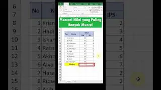 Mencari Nilai yang Paling Banyak Muncul atau Modus Di Excel | Excel 2019 | 