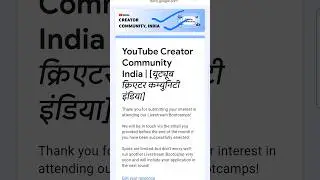 [YouTube] Exclusive Invite to YouTube's Creator Community Program! 💌
