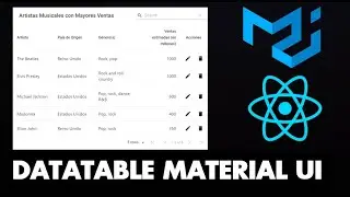 DATATABLE con MATERIAL UI y API Rest en React JS | CRUD con Material UI | Tutorial en Español (2024)