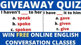 Giveaway Grammar Quiz | Win FREE Online English Masterclass-Live Lessons With Tutors. 