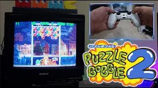Bust-A-Move 2 Arcade Edition Gameplay on an original Playstation 1 with a Trinitron CRT TV